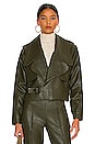 view 2 of 5 Kiara Faux Leather Jacket in Olive