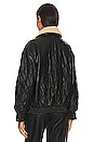 view 5 of 6 Annette Faux Leather Bomber With Removable Collar in Black