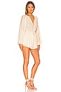 view 2 of 3 Mimi Floral Print Romper in Orange & Yellow Print