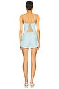 view 3 of 4 Suree Gingham Romper in White & Mint