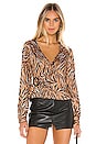 view 1 of 4 Liv Wrap Around Top in Camel & Black
