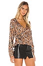 view 2 of 4 Liv Wrap Around Top in Camel & Black