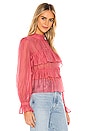 view 2 of 4 Floresta Ruffle Tier Top in Ruby