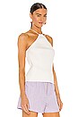 view 2 of 5 Elizabeth Pearl Neck Halter Top in White