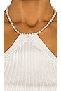 view 5 of 5 Elizabeth Pearl Neck Halter Top in White