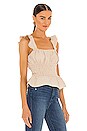 view 2 of 4 Carly Smocked Crinkled Top in Ecru