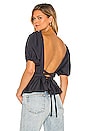 view 1 of 5 Vicky Open Back Tie Top in Slate Blue