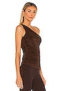 view 2 of 4 Camilla One Shoulder Ribbed Top in Brown