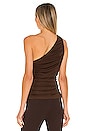 view 3 of 4 Camilla One Shoulder Ribbed Top in Brown