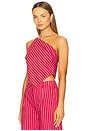 view 3 of 6 Claudine Asymmetrical Top in Red