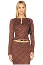 view 1 of 5 BLUSA XADREZ COM BOTÕES RICHARD in Brown Multi