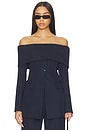 view 1 of 4 Derrick Off The Shoulder Top in Navy