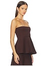 view 2 of 4 in Brown Kingston Knit Peplum Top in Brown