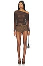 view 5 of 4 Marceline Asymmetrical Top in Brown