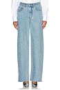 view 1 of 6 Bubble Embroidered Straight Leg Jeans in Blue