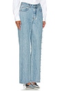 view 2 of 6 Bubble Embroidered Straight Leg Jeans in Blue