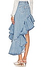 view 4 of 5 Asymmetric Frill Denim Skirt in Blue