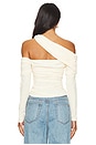 view 3 of 4 Ruched Asymmetric Top in Beige