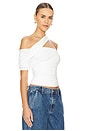 view 2 of 5 Ruched Asymmetric Top in White