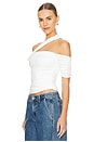 view 3 of 5 Ruched Asymmetric Top in White