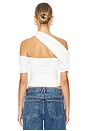 view 4 of 5 Ruched Asymmetric Top in White