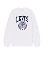 view 1 of 4 Relaxed Graphic Crew Neck Sweatshirt in Athletic Crest White