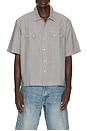 view 1 of 5 Short Sleeve Boxy Western Shirt in Llewelyn Plaid Dress Blues