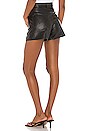 view 3 of 4 SHORT EN CUIR HIGH RISE FAUX LEATHER in Leather Night