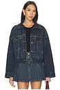 view 1 of 4 Loose Crop Trucker Jacket in High Vibration Trucker