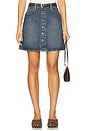 view 1 of 6 Retro Button Front Skirt in Eight Track Skirt