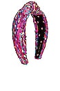 view 3 of 3 Shimmer Confetti Knotted Headband in Magenta