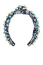 view 2 of 3 X LoveShackFancy Oval Crystal Knotted Headband in Blue Noir