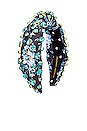 view 3 of 3 X LoveShackFancy Oval Crystal Knotted Headband in Blue Noir