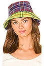 view 1 of 3 Patchwork Flannel Bucket Hat in Multi Plaid