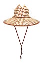 view 3 of 3 Straw Checkered Hat in Natural