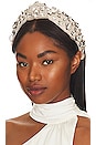 view 1 of 3 Rectangle Crystal Knotted Headband in Silver
