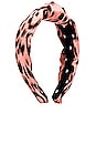 view 3 of 3 Silk Leopard Knotted Headband in Pink Leopard