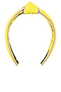 view 2 of 3 Piping Trim Slim Knotted Headband in Canary Yellow