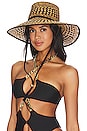 view 1 of 3 Brielle Checkered Straw Hat in Neutral Night