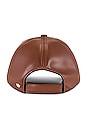 view 3 of 3 Faux Leather Baseball Cap in Walnut
