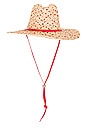 view 2 of 3 Tina Two-tone Straw Hat in Scarlet