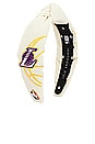 view 4 of 4 x NBA LA Lakers Embroidered Headband in Ivory