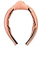 view 2 of 3 Silk Knotted Headband in Peach