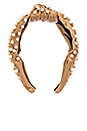 view 2 of 3 Faux Leather Pearl Knotted Headband in Ginger Bread