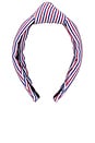 view 2 of 3 Knotted Striped Cotton Headband in Patriotic Stripe