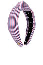 view 3 of 3 Knotted Striped Cotton Headband in Patriotic Stripe
