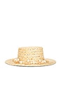 view 4 of 4 Pearl Poms Straw Hat in Natural