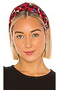 view 1 of 3 Silk Knotted Headband in Red Leopard