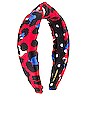 view 3 of 3 Silk Knotted Headband in Red Leopard