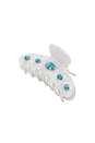 view 1 of 3 Large Cabochon Claw Clip in Turq Pearl